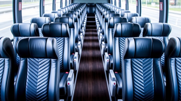 champaign 54 passenger charter bus inside
