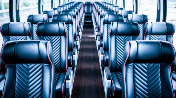 champaign 56 passenger charter bus inside