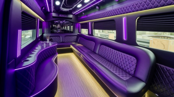 champaign party bus rental interior